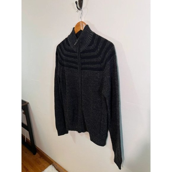 Men’s Gray Kenneth Cole Reaction Zip up Sweater Sweatshirt Size M - Picture 3 of 8